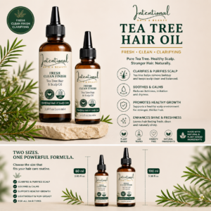 Intentional Hair & Beauty Tea Tree Hair Oil – Clarifying Scalp Treatment for Clean, Healthy Hair (60ml / 100ml)